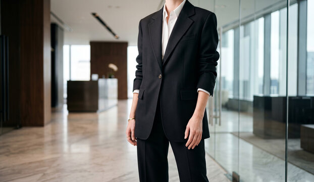 Professional Business Woman in Modern Corporate Office Background
