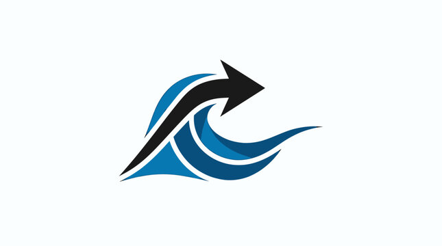 Black Arrow Wave Graphic Design Element.
