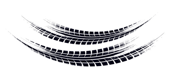 Black tire marks on road, Black rubber tire marks and tread marks, Tire trace track wheels texture and background, © PECAH