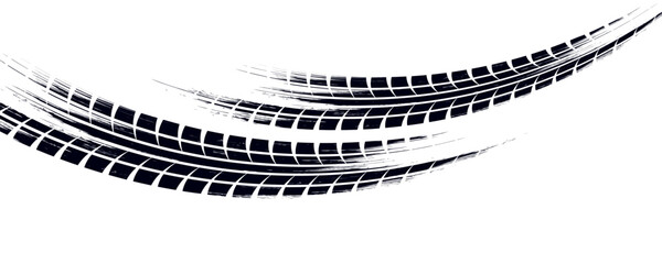 Black tire marks on road, Black rubber tire marks and tread marks, Tire trace track wheels texture and background, © ifon