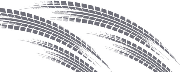 Black tire marks on road, Black rubber tire marks and tread marks, Tire trace track wheels texture and background, © ifon