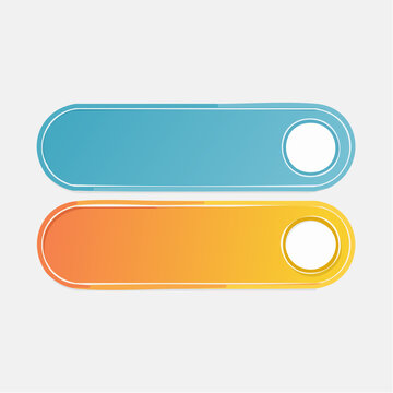 Two Colorful Horizontal Rounded Rectangles with Circles