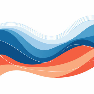 Abstract Wavy Lines Background in Blue and Orange