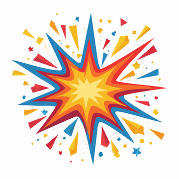 Explosion Burst with Confetti and Stars