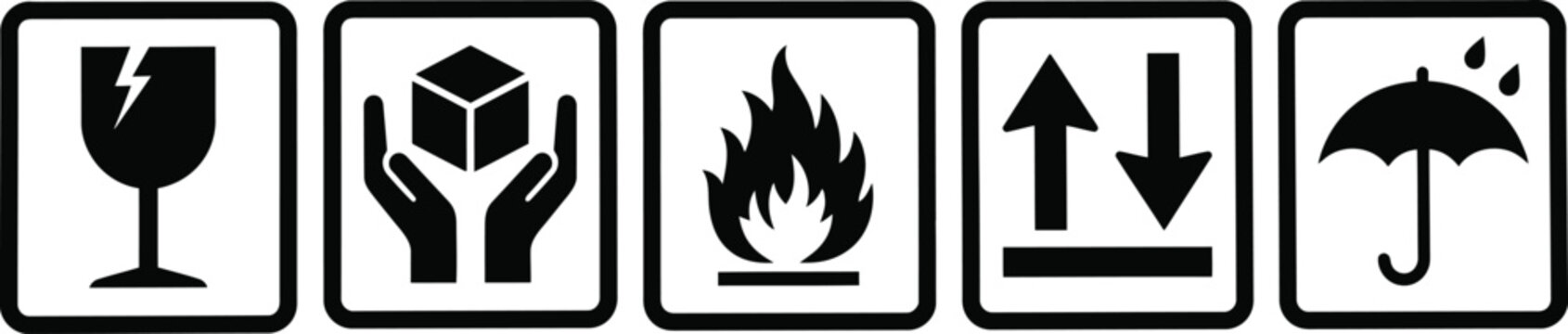 Packaging warning labels and symbols