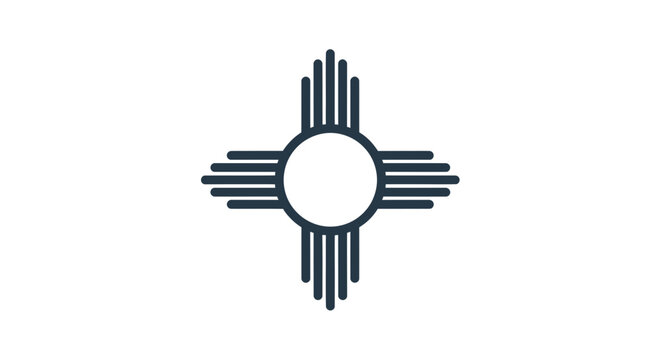 New Mexico Zia Symbol, State Flag Emblem, Native American Icon