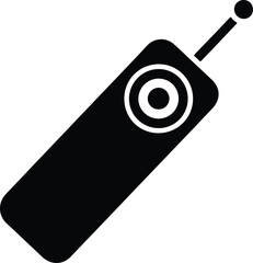 Silhouette design of a handheld remote control with an antenna vector © Md