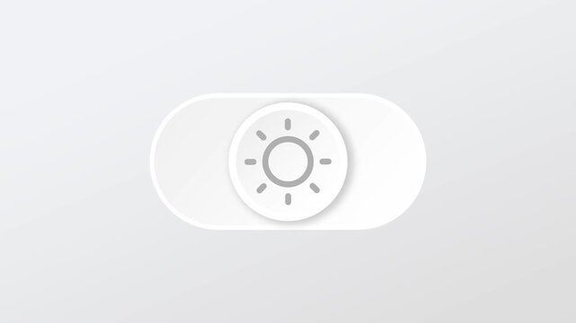 A light mode toggle switch in off position displayed on a clean gray interface representing a UI control for brightness settings