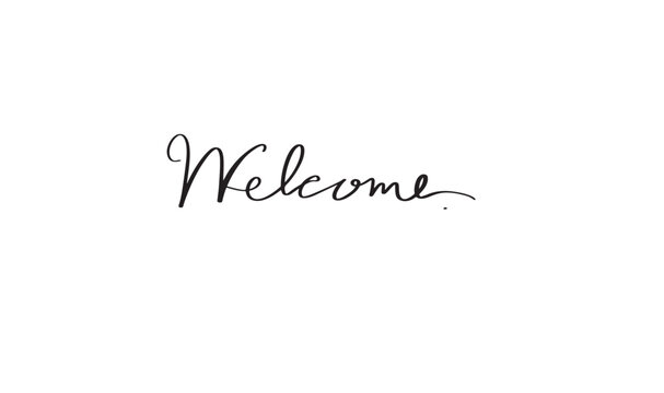 welcome text font calligraphy handwritten lettering script black color object icon welcome wedding happy anniversary job work greeting card welcome message hallo welcome communication welcome event 