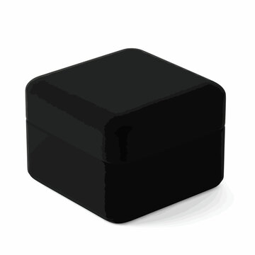 Classic square black velvet jewelry box for ring or small accessory