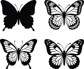 Butterfly Silhouettes and Outlines butterflies insect © Chayan