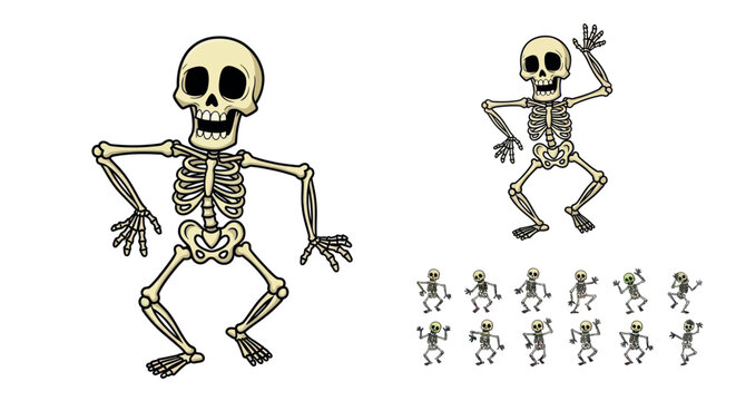 Dancing Skeletons Halloween Characters Animation Frames
