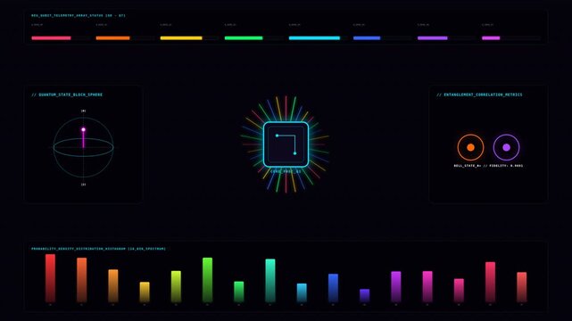 Dynamic motion of colorful digital equalizer with animated sound waves and vibrant light effects for music visualization and entertainment videos.