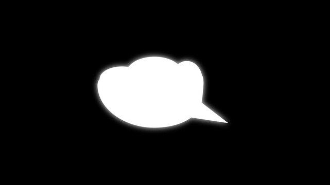 speech bubble motion icon. Animated icon of a simple blue speech bubble for text message communication and chat.