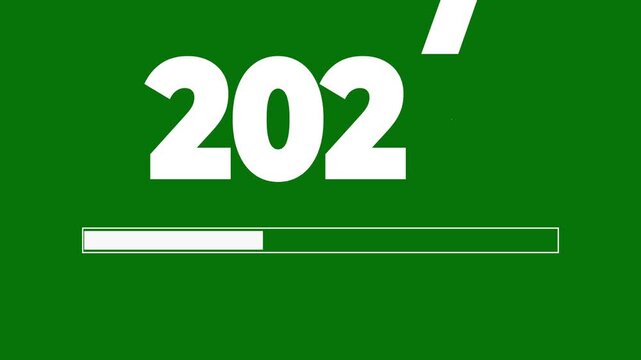 loading bar progress from 2026 to 2027 yew year concept animation background. Almost reaching New Year on black