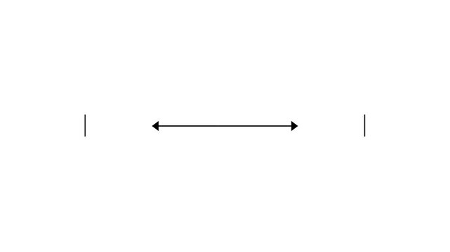 Simple motion graphic animation of two arrows to measure distance or length.