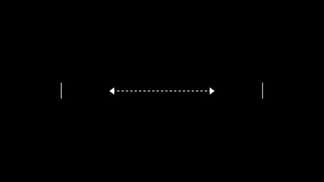 Simple motion graphic animation of two arrows to measure distance or length.
