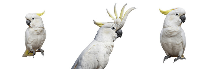 White cockatoo, Cacatua alba, pure white parrot, Cacatuidae, Indonesian rainforest habitat, psittacine photography, tropical avian species, canopy wildlife nature observation, ornithology study © Turlandix