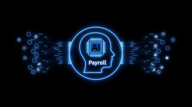 AI Payroll Management Animation with Intelligent Financial Processing System and Smart Employee Payment Interface