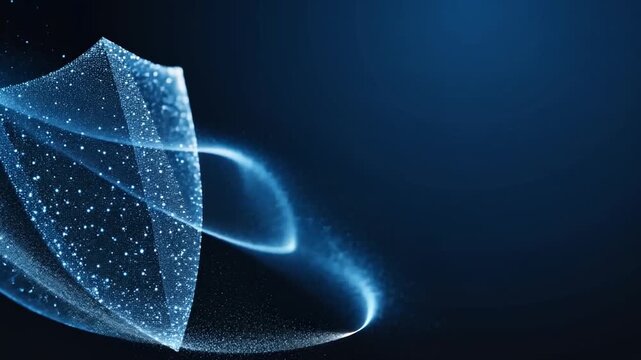 Digital Shield with Particles Representing Cybersecurity Concept