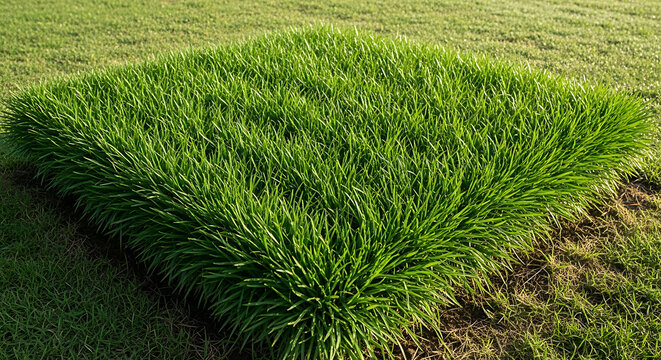 Lush green grass patch isolated on transparent background high quality professional detailed