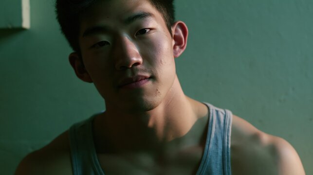 Family Caregiver Burnout Young East Asian Athletic Man Tired