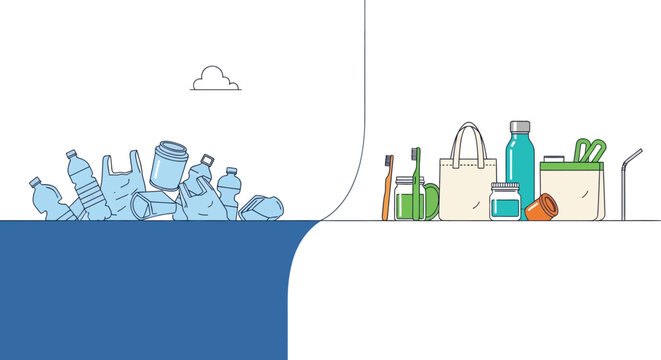 Eco friendly lifestyle choices versus plastic pollution