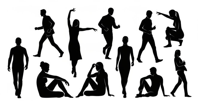 silhouettes of people