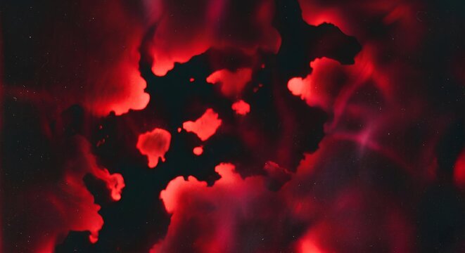 Intense Red Halation Glow Bleeding on Dark Silhouette Outline