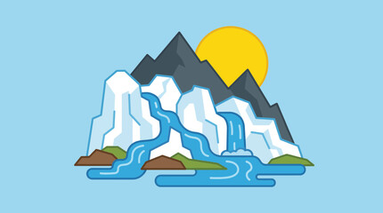 Mountain Glacier During Summer Melt © Bima