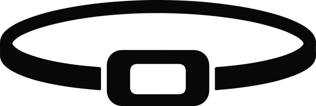 Silhouette design of a classic waist belt with a rectangular buckle vector