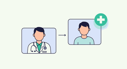 Fototapeta premium Doctor Consultation, Telemedicine, Online Medical Help, Healthcare Service, Patient Care