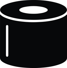 Silhouette design of a single sushi maki roll icon for menu vector © AbuSadat