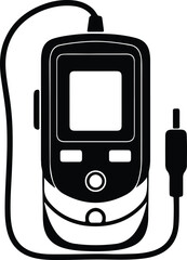 Silhouette design of an electronic medical diagnostic handheld device vector © AbuSadat