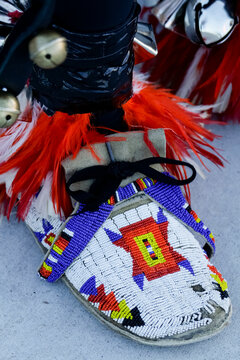 Beaded moccasin detail