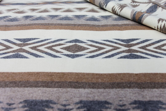 Southwestern textile pattern with geometric border design