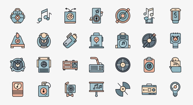 Music icons set design