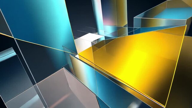 Abstract Colorful Glazing Geometry in Modern Digital Art