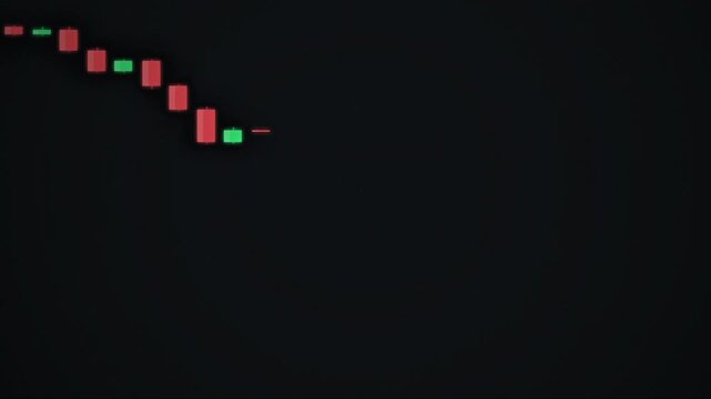 Animated stock market graph with bearish trend depicting financial crisis decline