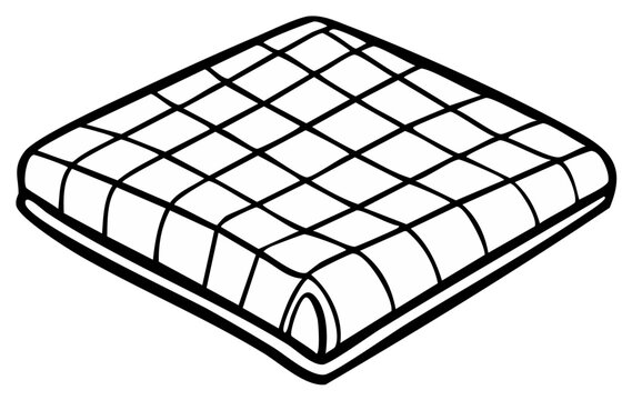 Hand drawn diamond shape cushion with checkered pattern and thick border