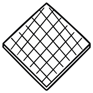Isometric Waffle Grid Pattern Line Art Illustration Square Shape Design Structure
