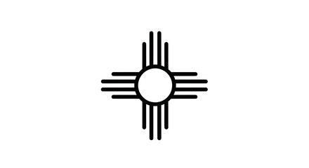 New Mexico Zia Symbol Icon, Sun Symbol, Native American Art, Geometric Design © jami