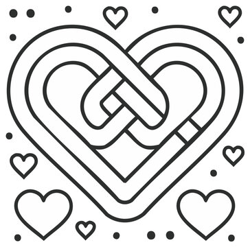 Heart Knot Outline Love Symbol Decoration Illustration Romance Affection Valentine's Day Minimalist Icon Design