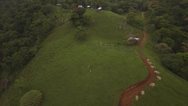 monta&ntilde;a capturada desde el cielo conocido como un potrero