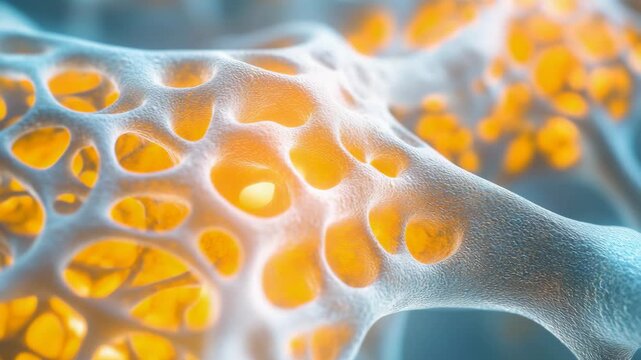 selective focus osteocytes embedded within bone matrix monitoring bone density and maintenance
