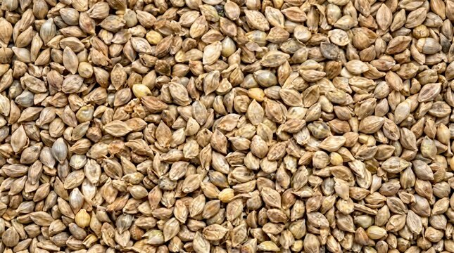 Macro background of raw sorghum grain texture featuring natural earthy tones and organic patterns for healthy food production and agricultural concepts