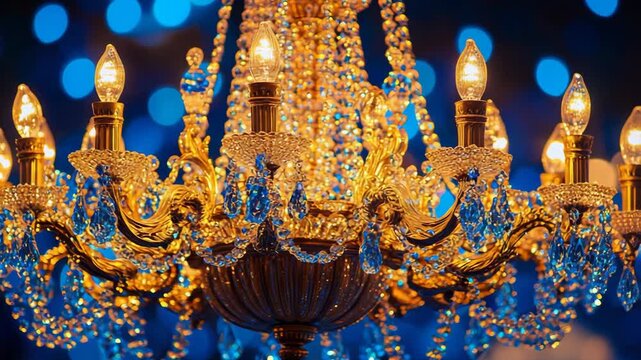 selective focus professional chandelier cleaning service restoring shine and clarity to high ceiling lighting fixtures