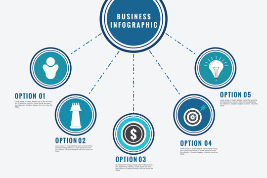 Circle infographics elements design. Abstract business workflow