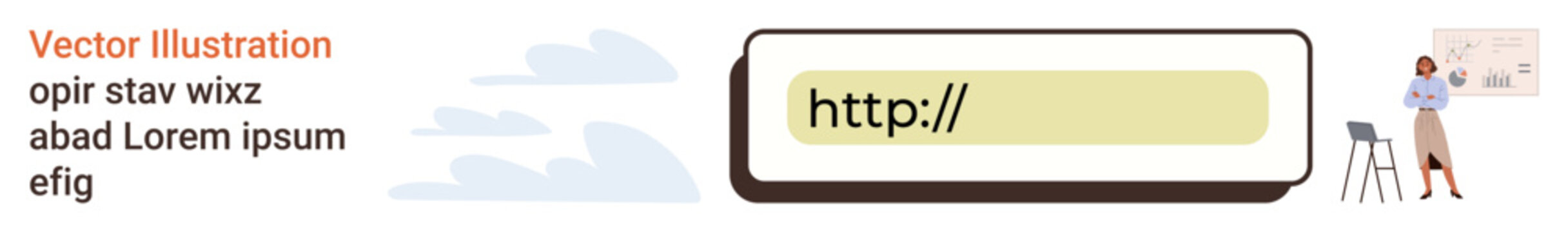 Web development, online tutorials, internet navigation, education, cyber awareness, presentations. Highlighted URL bar. Web development and online tutorials concept