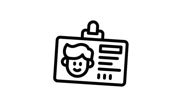 id card minimalist stroke animation